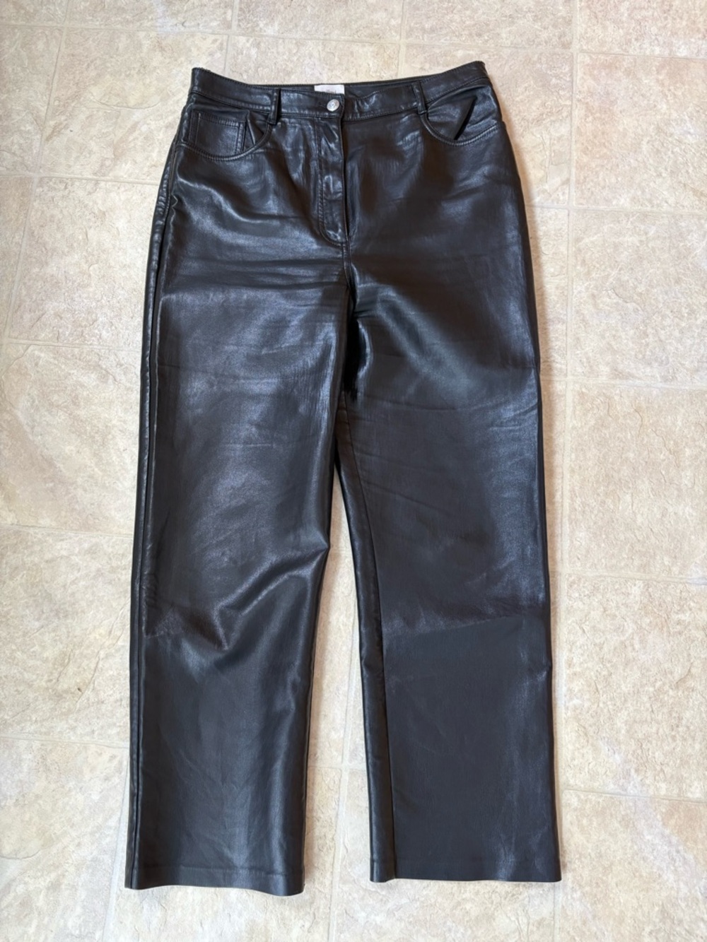 Wilfred Aritzia Faux Leather Straight-Leg Pants